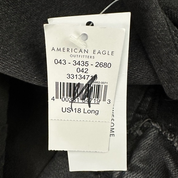 NWT American Eagle Black Super High Jegging Size 18 Long - Picture 7 of 8